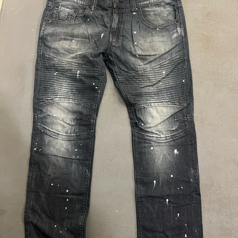 Brand new True Religion Men's Splatter Balmain style dark blue never been worn.